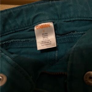 Bold Teal Gymboree Kids Pants with Button Accents (Size 7)